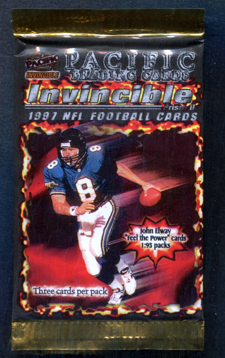 1997 Pacific Invincible Football Unopened Pack (3)