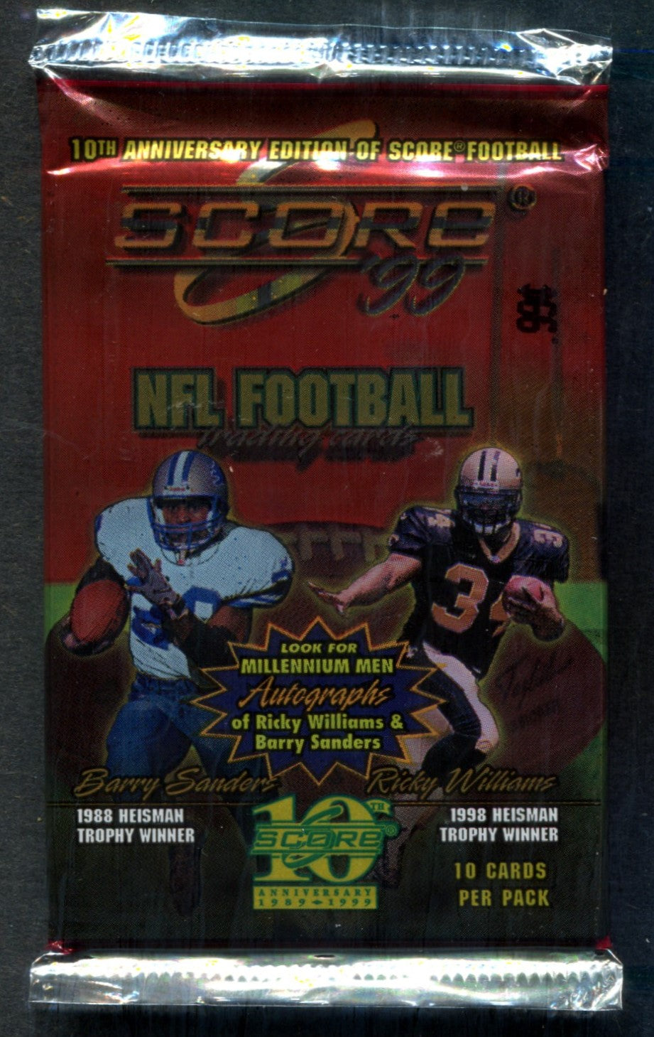 1999 Score Football Unopened Pack (Retail) (Pre-Priced) (10)