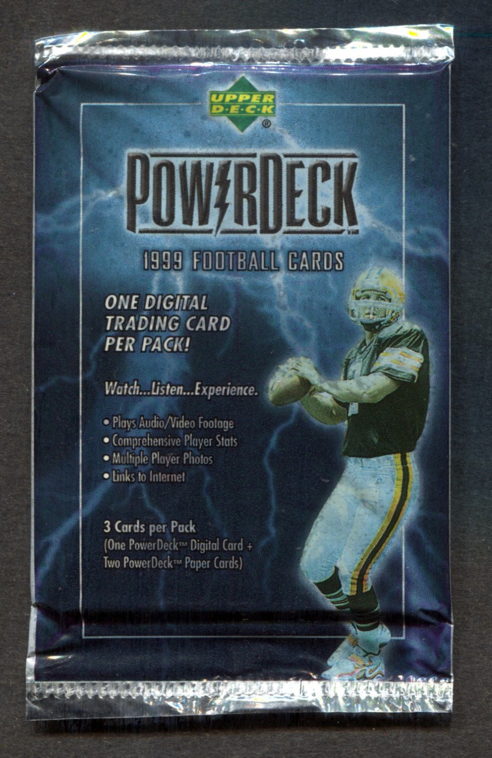 1999 Upper Deck PowerDeck Football Unopened Pack (3)