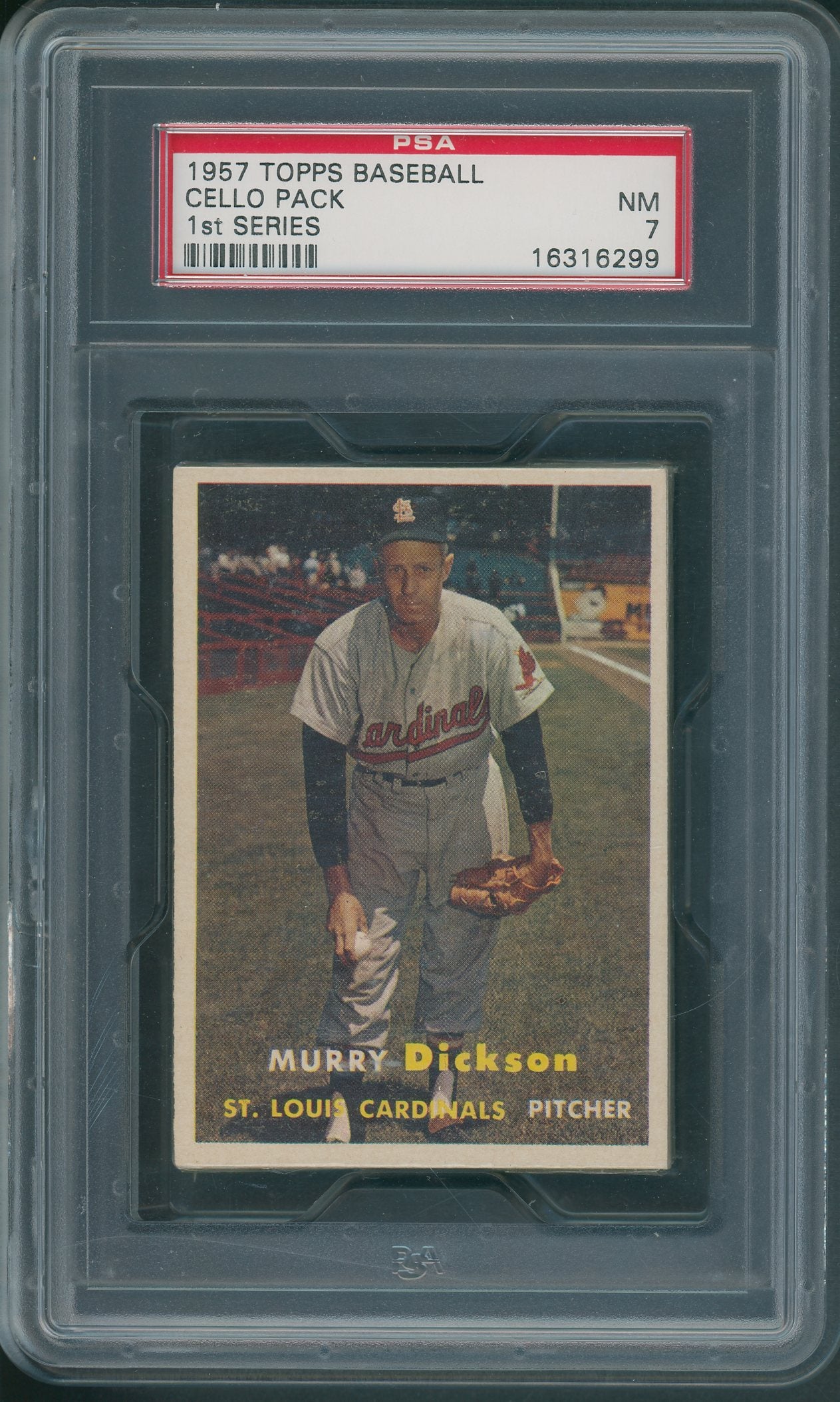 1957 Topps Baseball Unopened 1st Series Cello Pack PSA 7 *6299