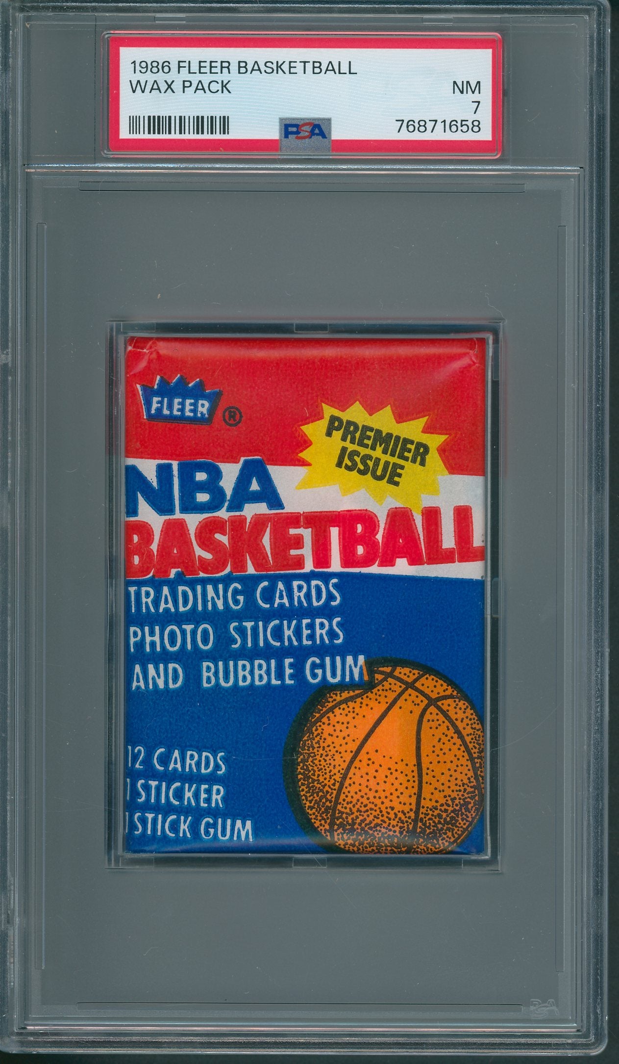 1986 1986/87 Fleer Basketball Unopened Wax Pack PSA 7