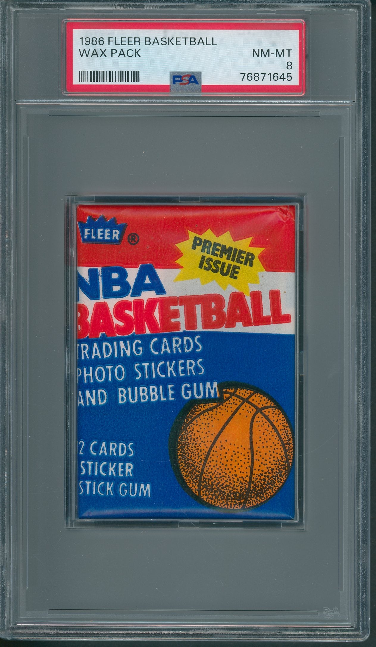 1986 1986/87 Fleer Basketball Unopened Wax Pack PSA 8