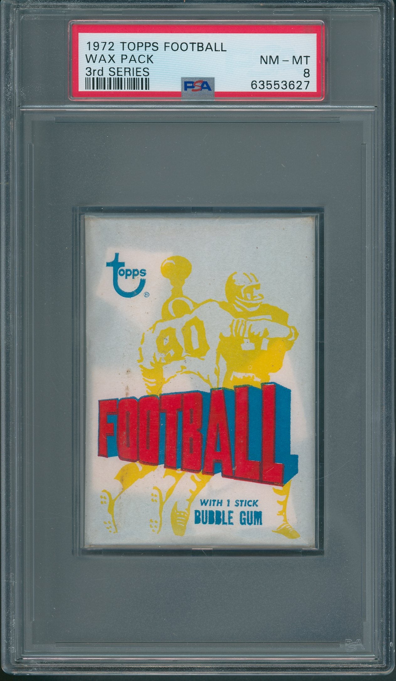 1972 Topps Football Unopened 3rd Series Wax Pack PSA 8 *3627