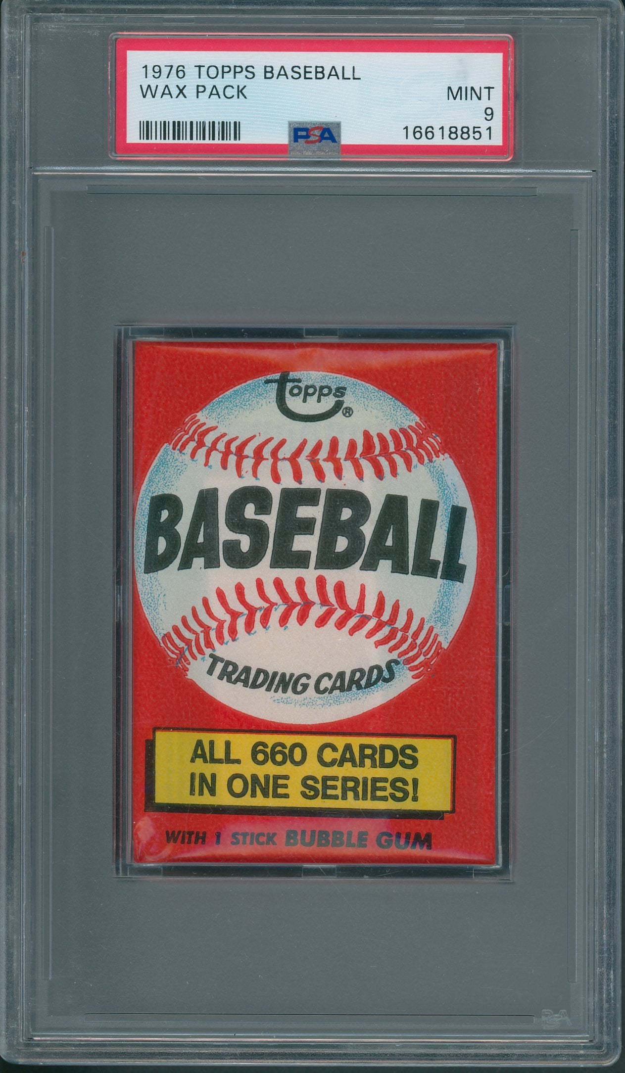 1976 Topps Baseball Unopened Wax Pack PSA 9 (*8851)