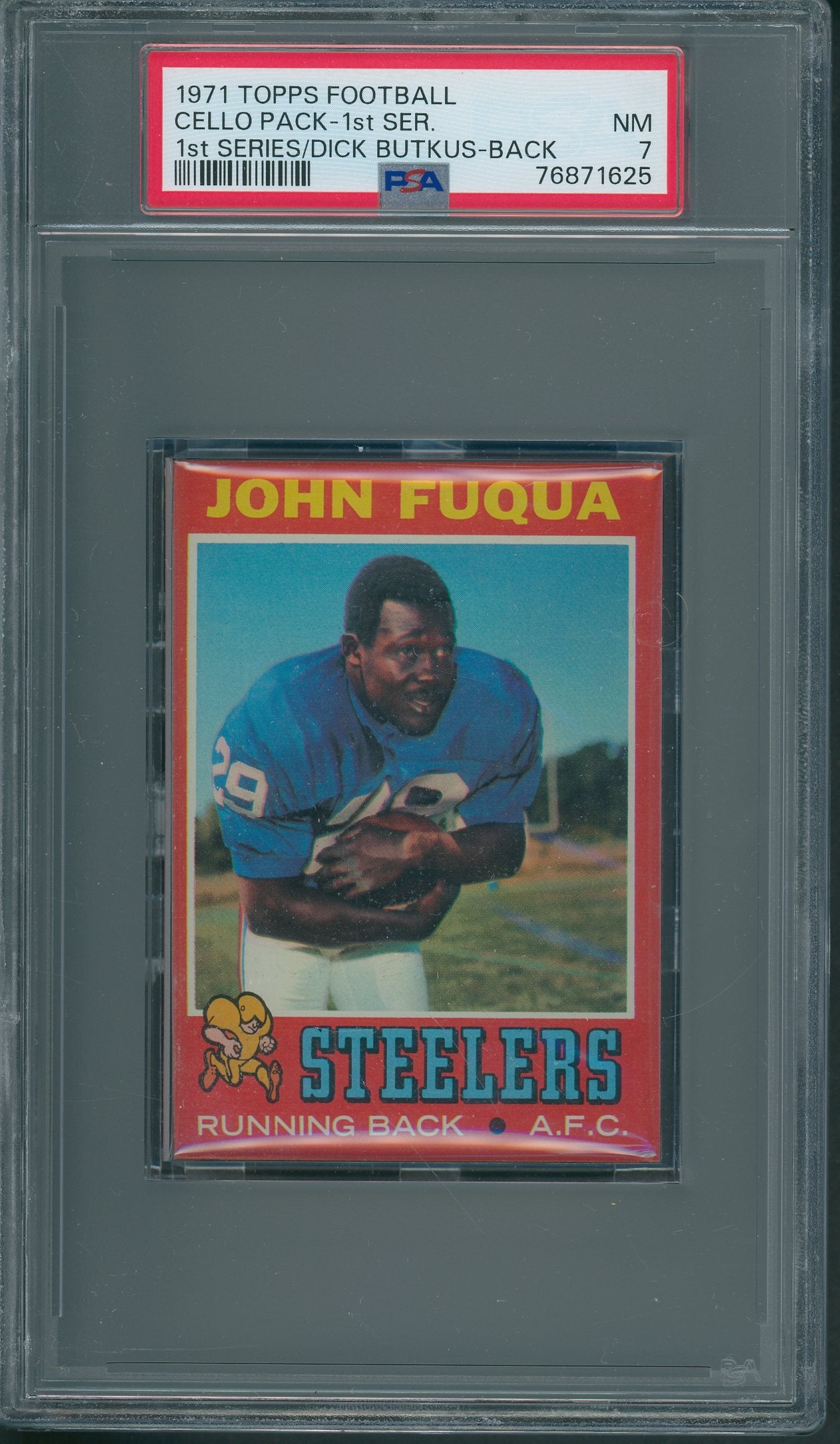 1971 Topps Football Unopened 1st Series Cello Pack PSA 7 (Butkus Back) (*1625)