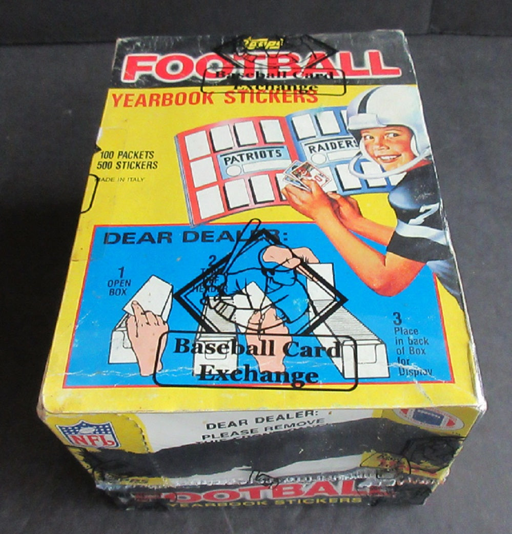 1984 Topps Football Unopened Yearbook Stickers Box (BBCE) (Read)