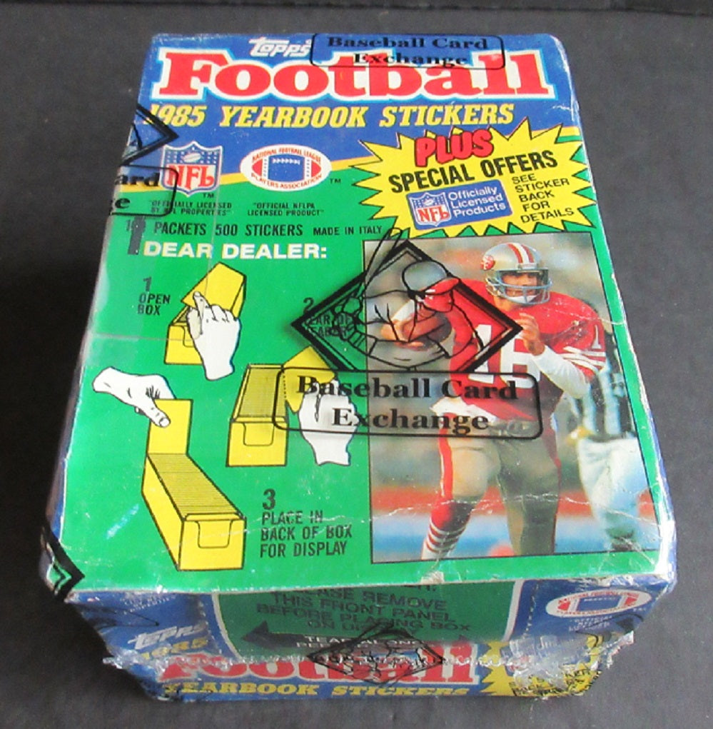 1985 Topps Football Unopened Yearbook Stickers Box (BBCE) (Read)