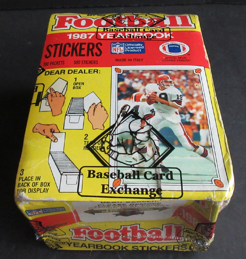 1987 Topps Football Unopened Yearbook Stickers Box (BBCE) (Read)
