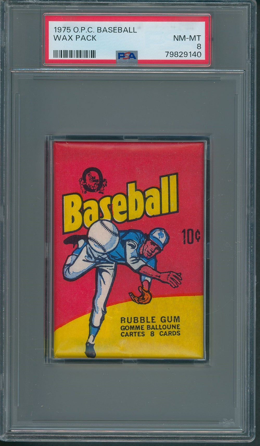 1975 OPC O-Pee-Chee Baseball Unopened Wax Pack PSA 8 *9140