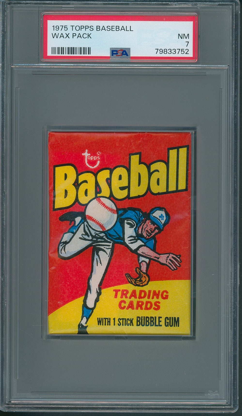 1975 Topps Baseball Unopened Wax Pack PSA 7 *3752