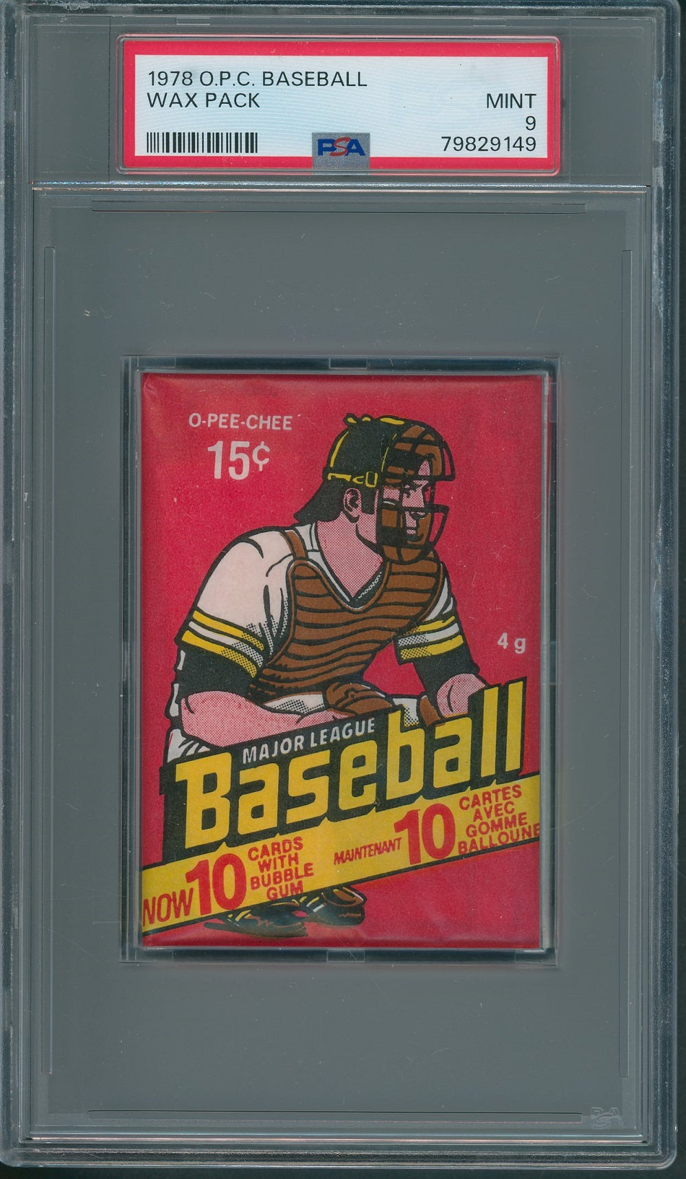 1978 OPC O-Pee-Chee Baseball Unopened Wax Pack PSA 9 *9149