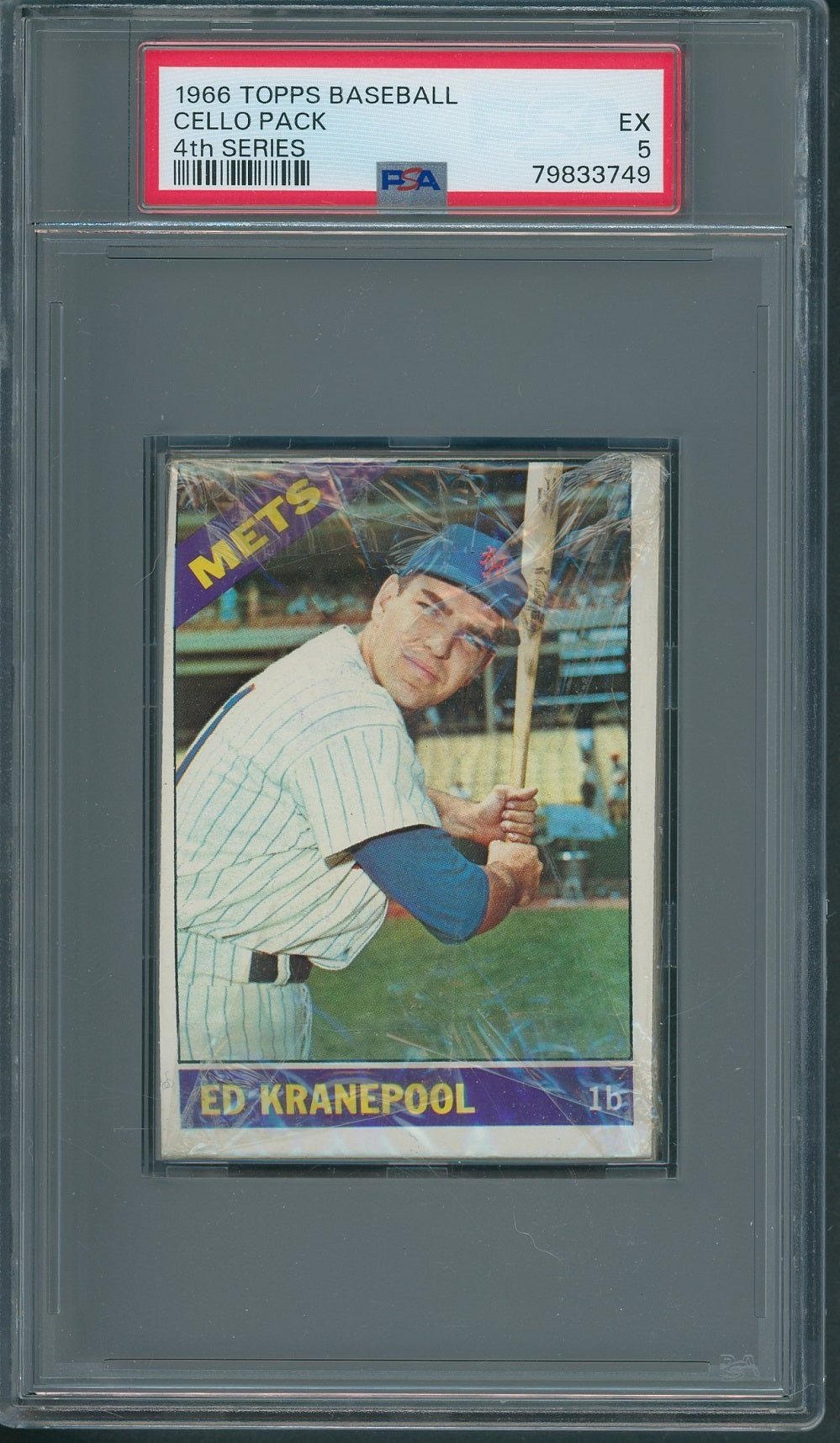 1966 Topps Baseball Unopened 4th Series Cello Pack PSA 5 *3749