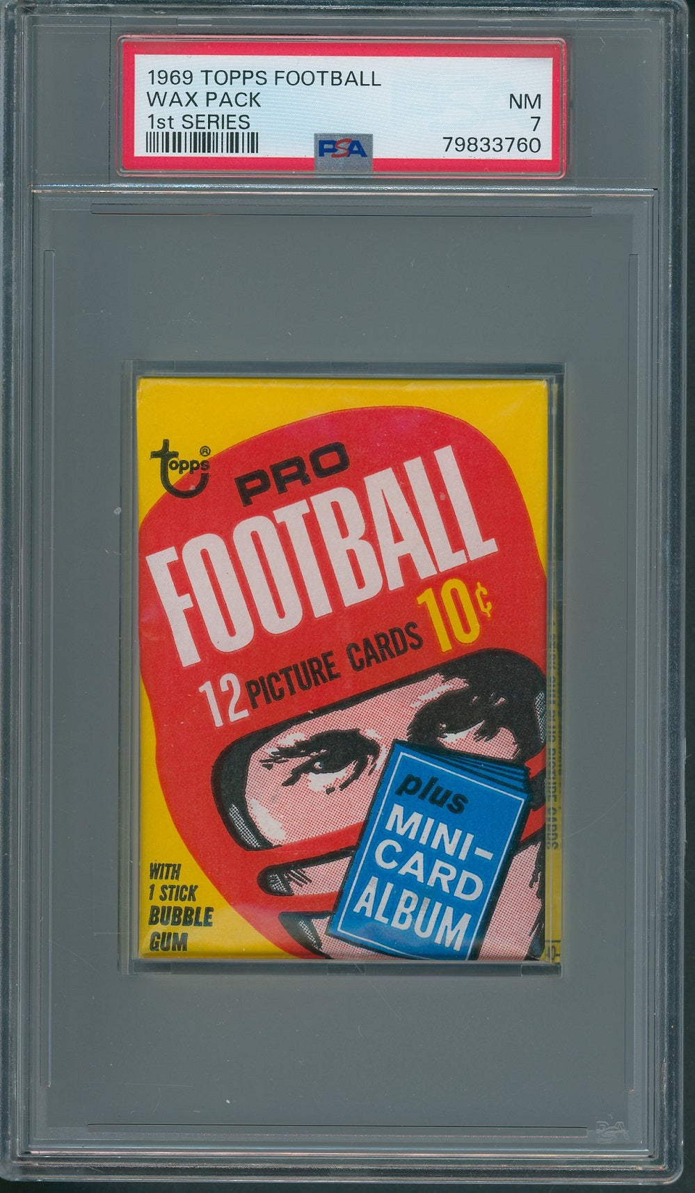 1969 Topps Football Unopened 1st Series Wax Pack PSA 7 *3760