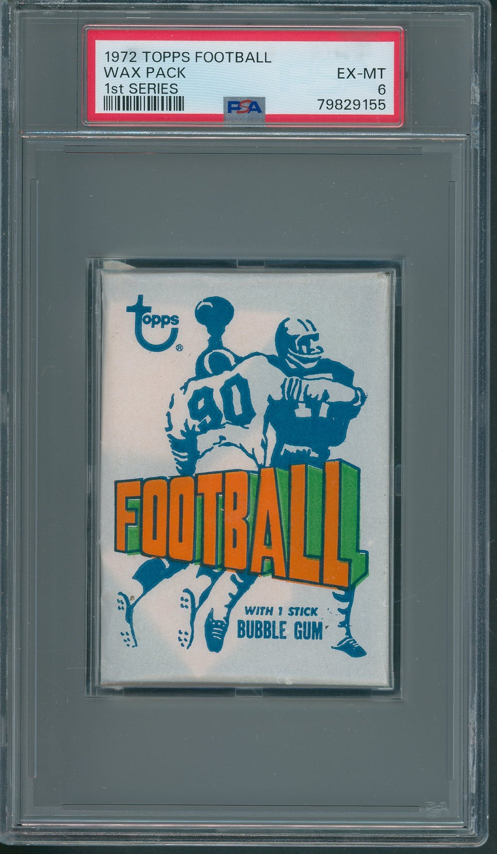 1972 Topps Football Unopened 1st Series Wax Pack PSA 6 *9155