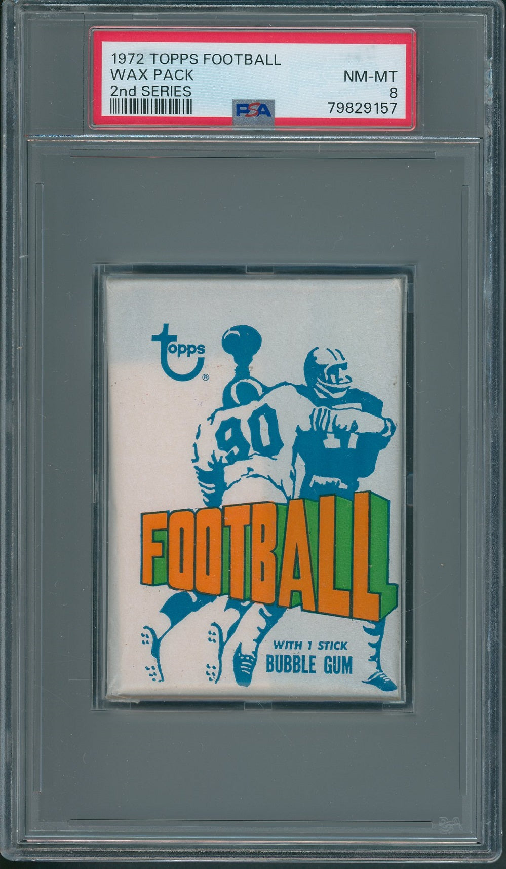 1972 Topps Football Unopened 2nd Series Wax Pack PSA 8 *9157