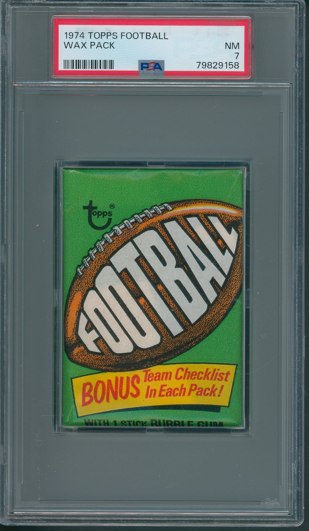 1974 Topps Football Unopened Wax Pack PSA 7 *9158