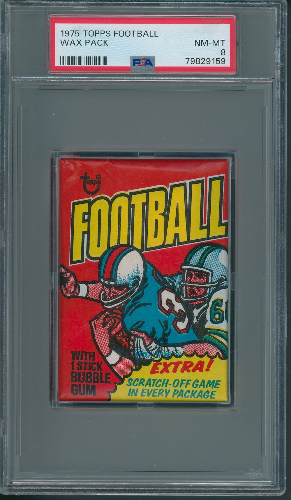 1975 Topps Football Unopened Wax Pack PSA 8 *9159