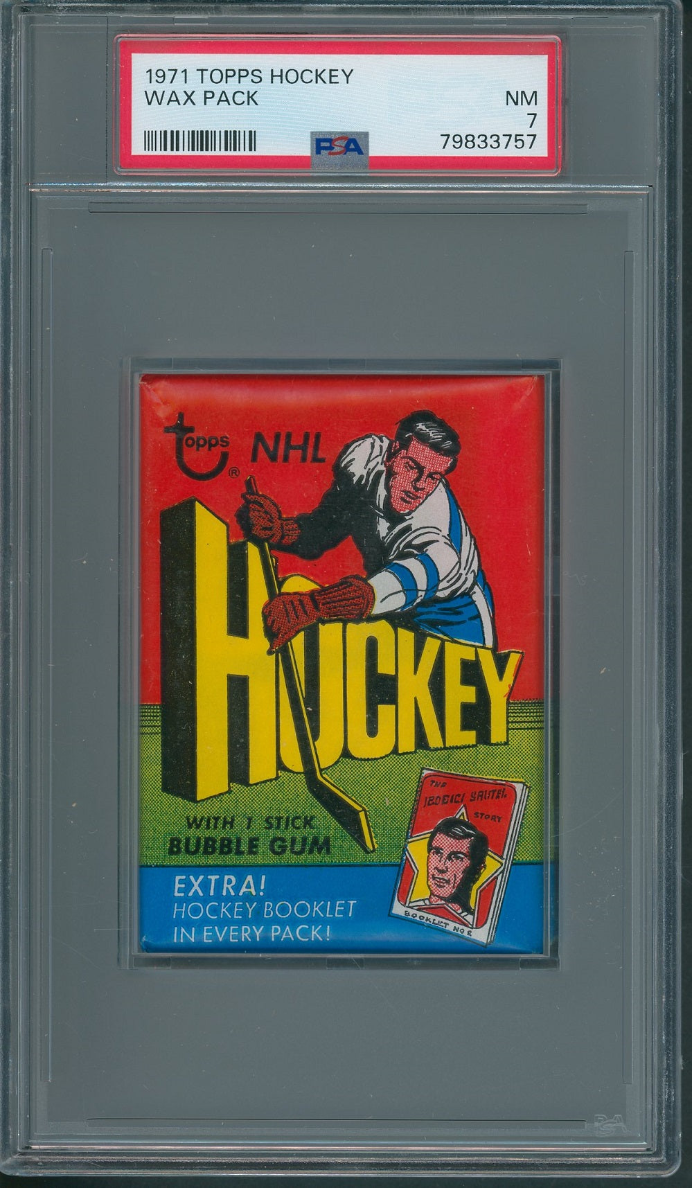 1971 1971/72 Topps Hockey Unopened Wax Pack PSA 7 *3757