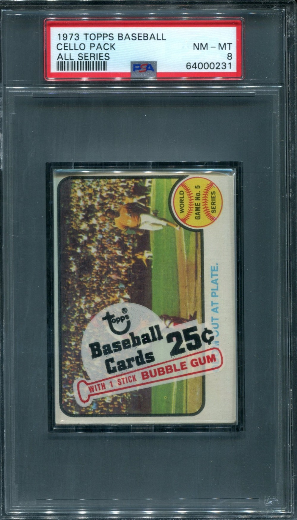 1973 Topps Baseball Unopened All Series Cello Pack PSA 8 *0231