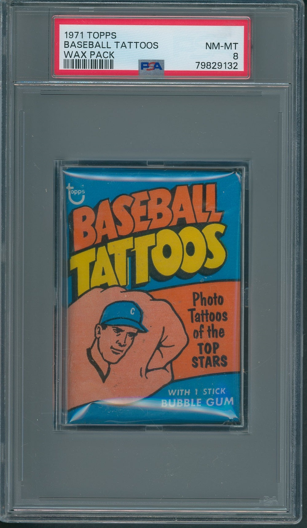 1971 Topps Baseball Tattoos Unopened Wax Pack PSA 8 *9132