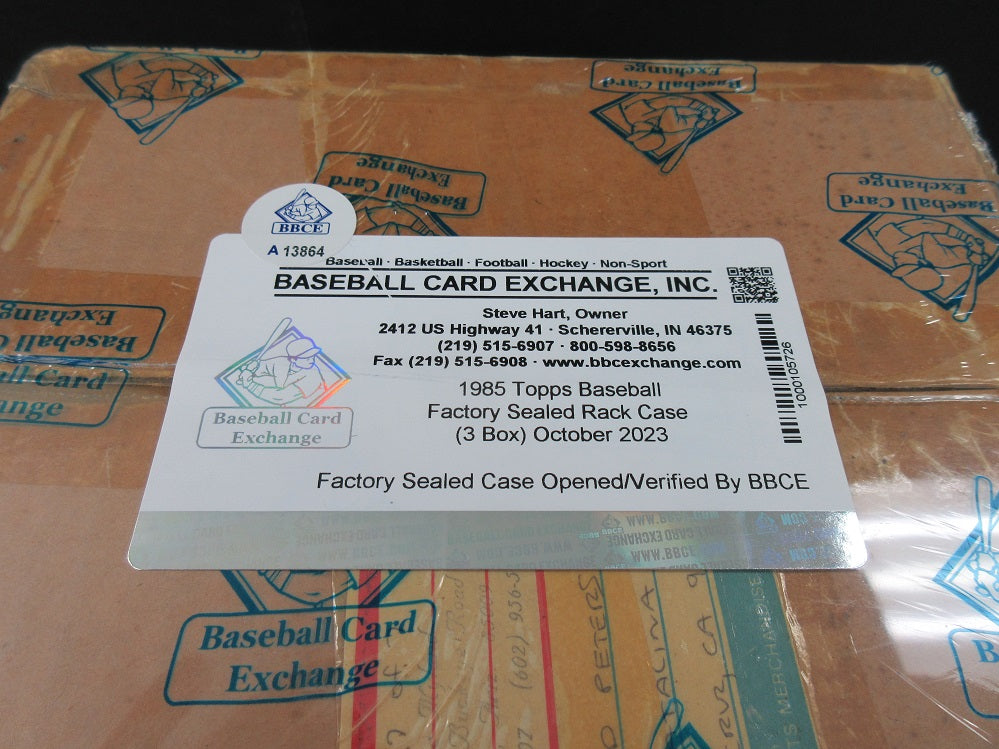 1985 Topps Baseball Factory Sealed Rack Case (3 Box) (BBCE) (A13863)