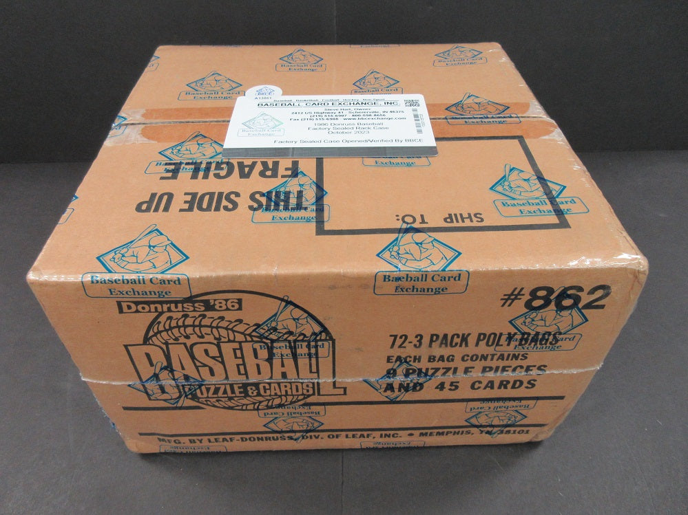 1986 Donruss Baseball Factory Sealed Rack Case (BBCE) (A13861)