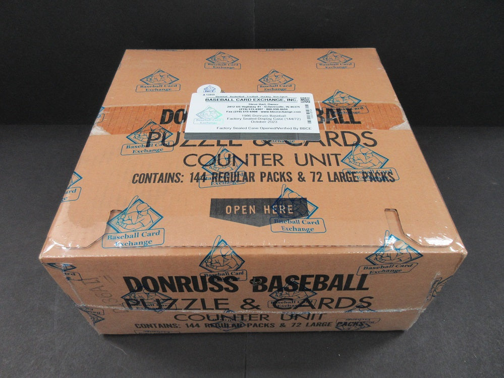 1986 Donruss Baseball Display Case (144/72) (Factory Sealed) (BBCE) (A13859)