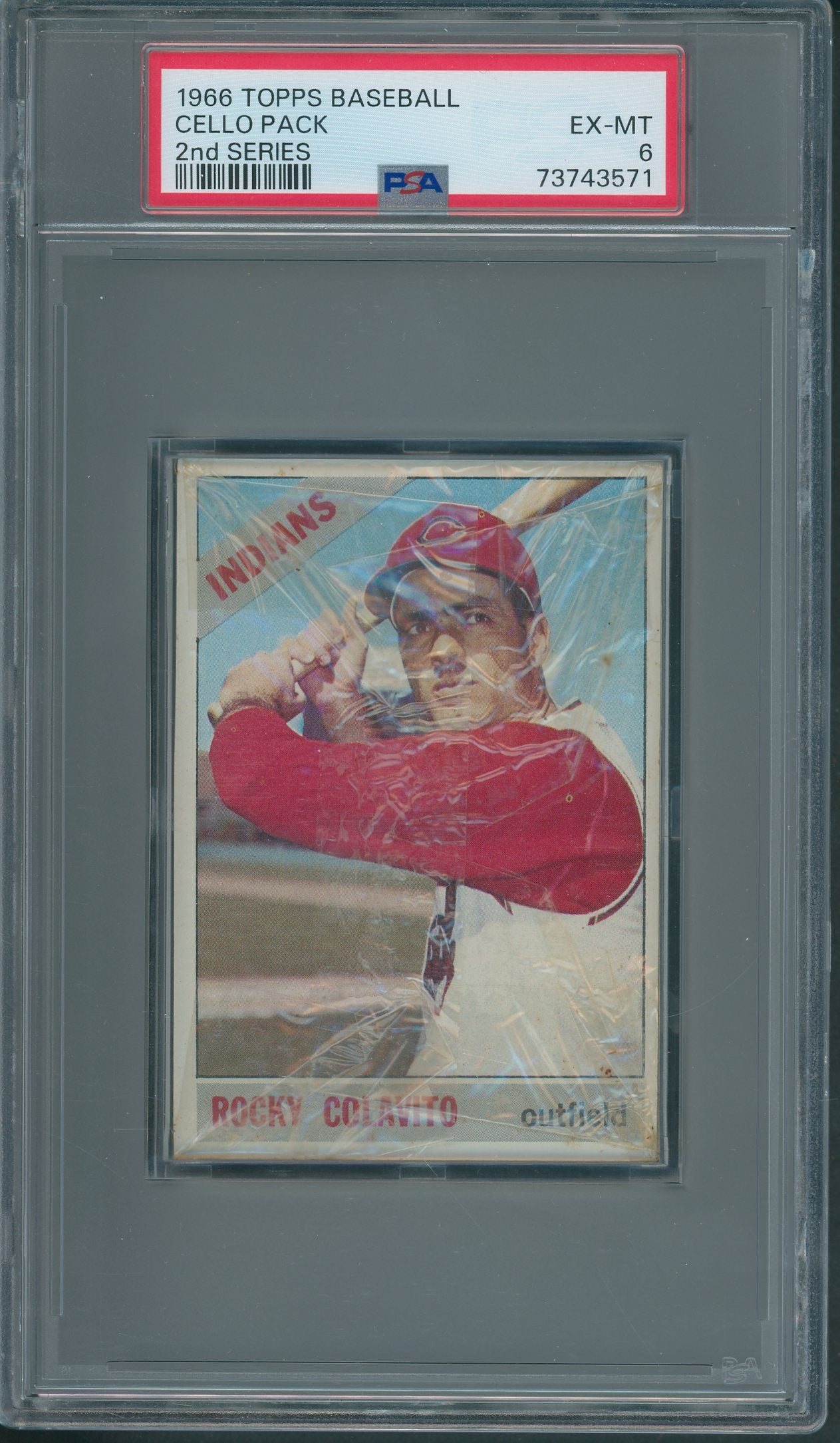 1966 Topps Baseball Unopened 2nd Series Cello Pack PSA 6 *3571