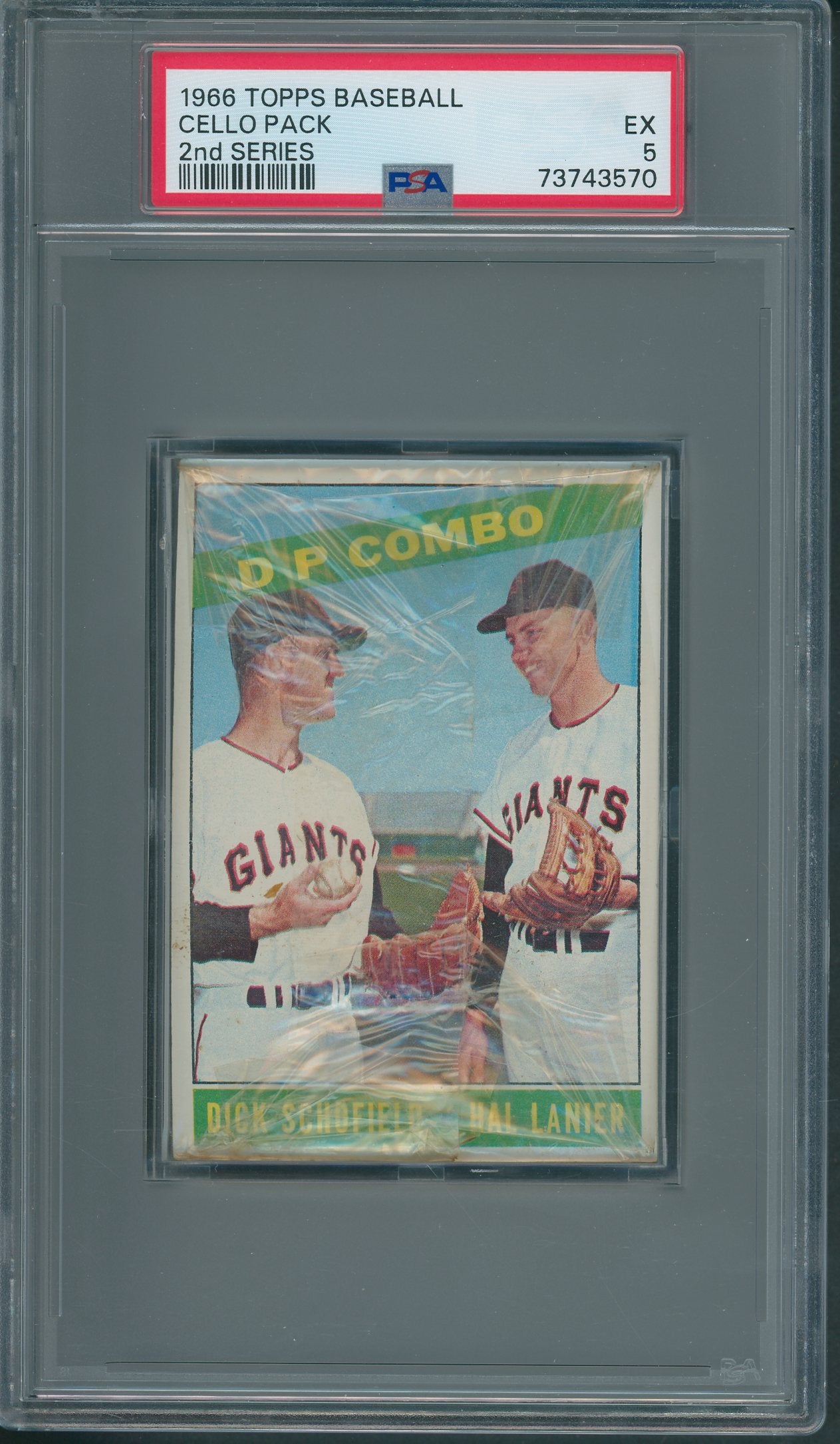 1966 Topps Baseball Unopened 2nd Series Cello Pack PSA 5 *3570