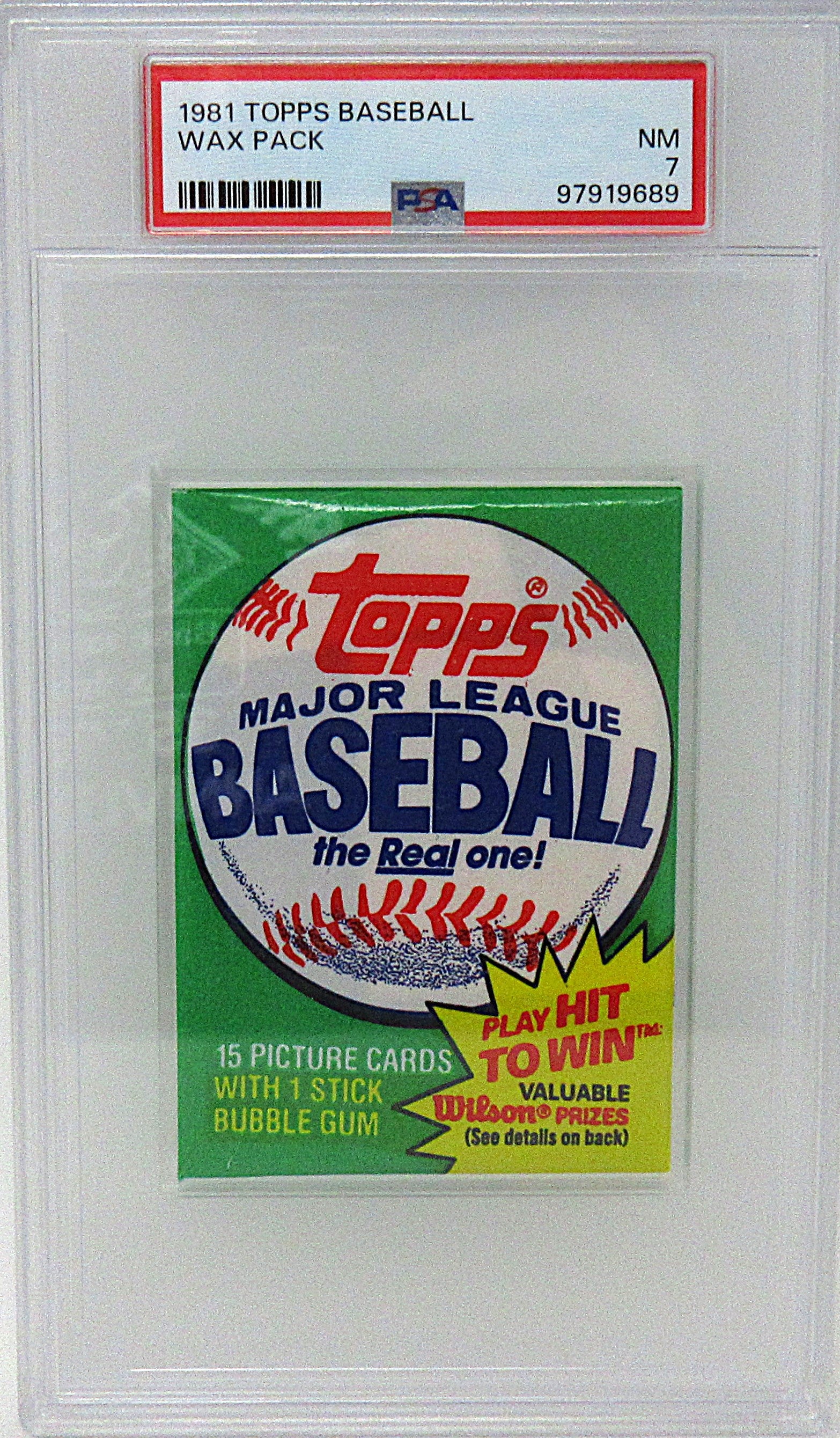 1981 Topps Baseball Unopened Wax Pack PSA 7