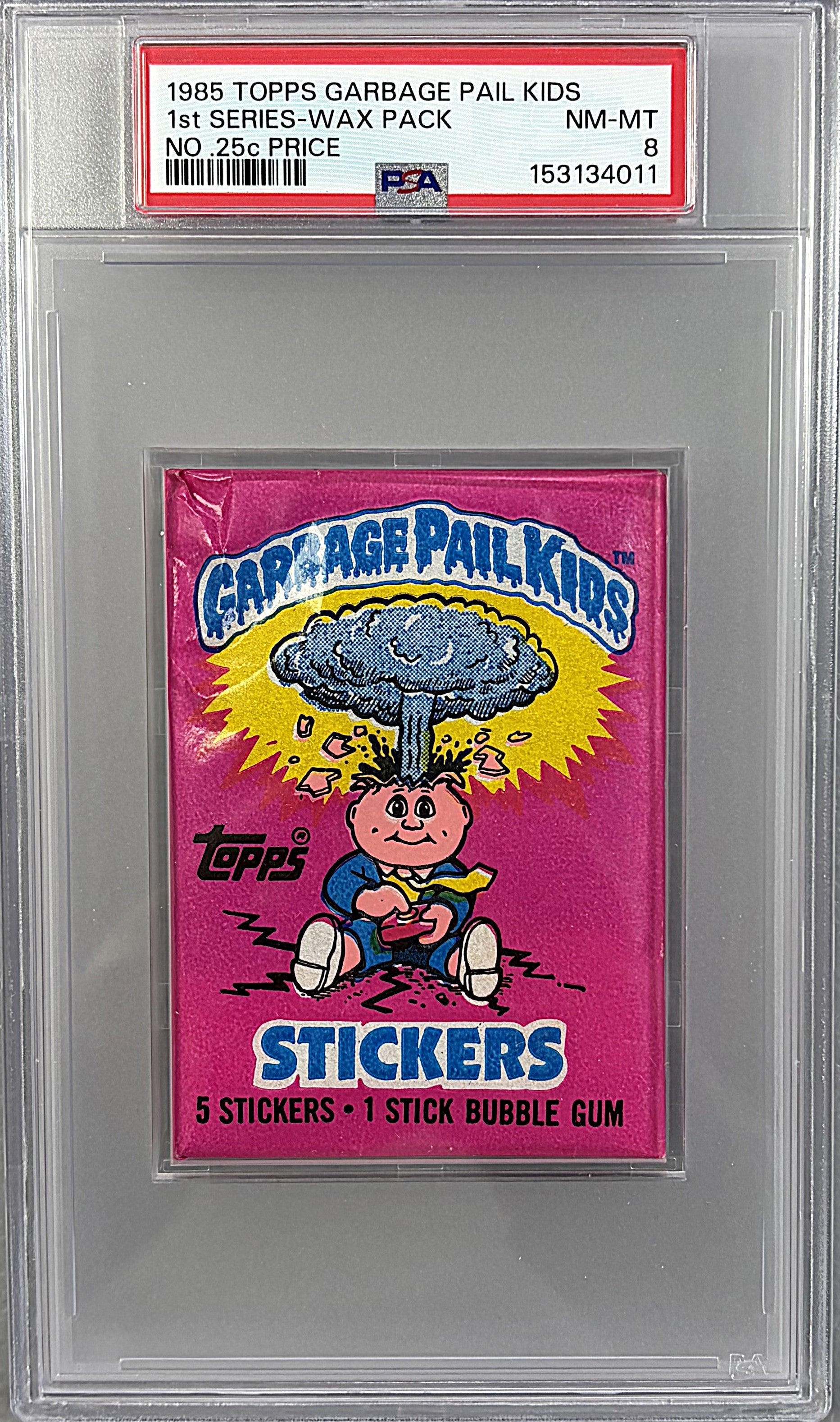 1985 Topps Garbage Pail Kids Unopened 1st Series Wax Pack PSA 8 (w/o price)