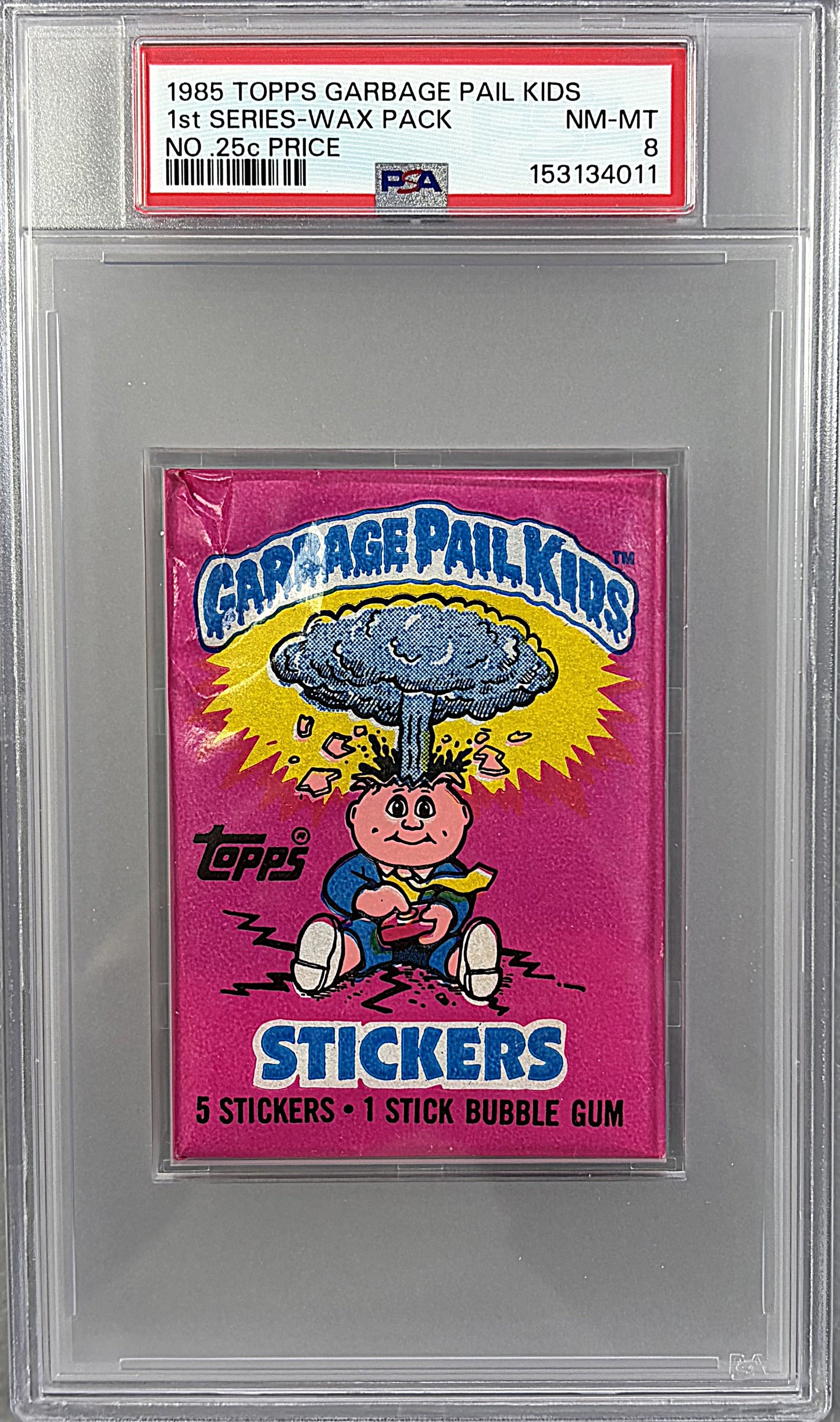 1985 Topps Garbage Pail Kids Unopened 1st Series Wax Pack PSA 8 (w/o price)