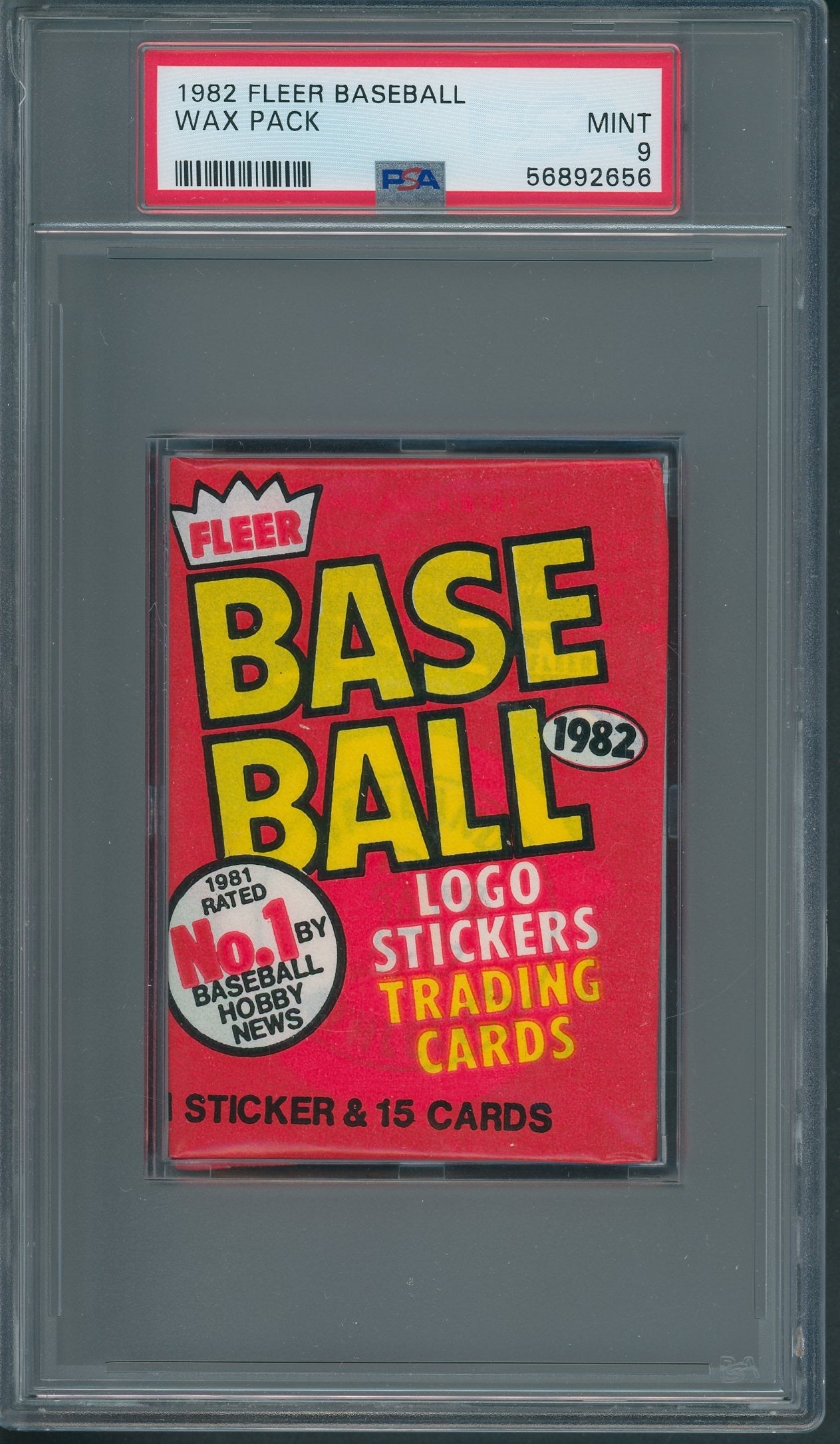 1982 Fleer Baseball Unopened Wax Pack PSA 9