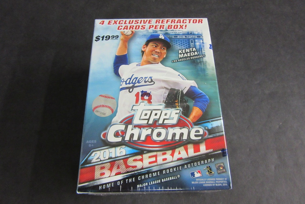 2016 Topps Chrome Baseball Blaster Box (7/4 lus Bonus pack)