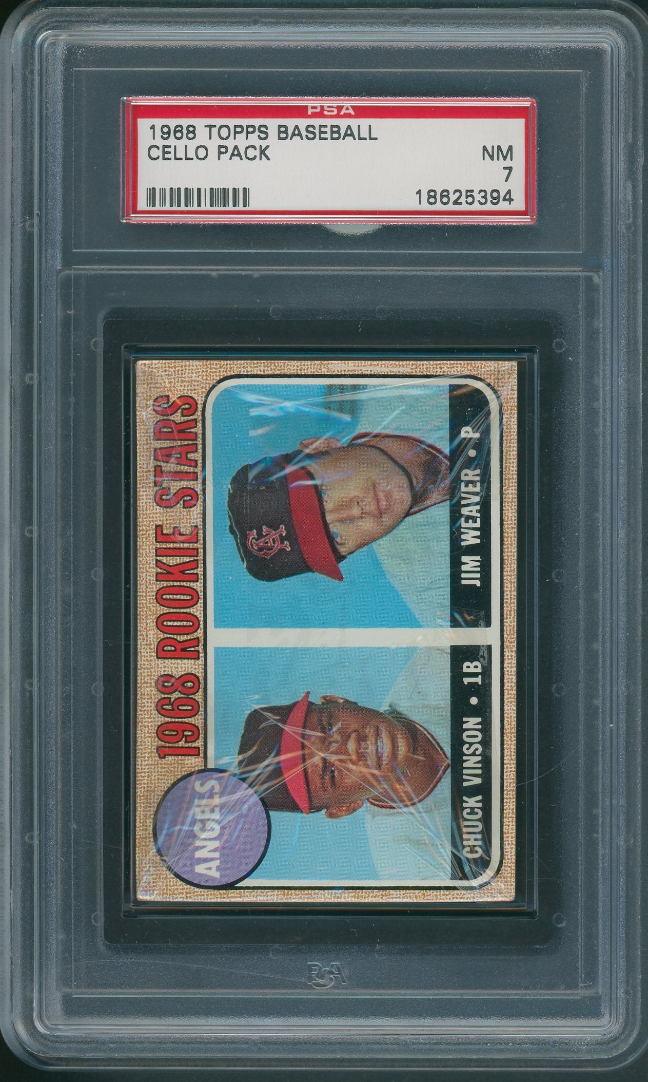 1968 Topps Baseball Unopened Cello Pack PSA 7