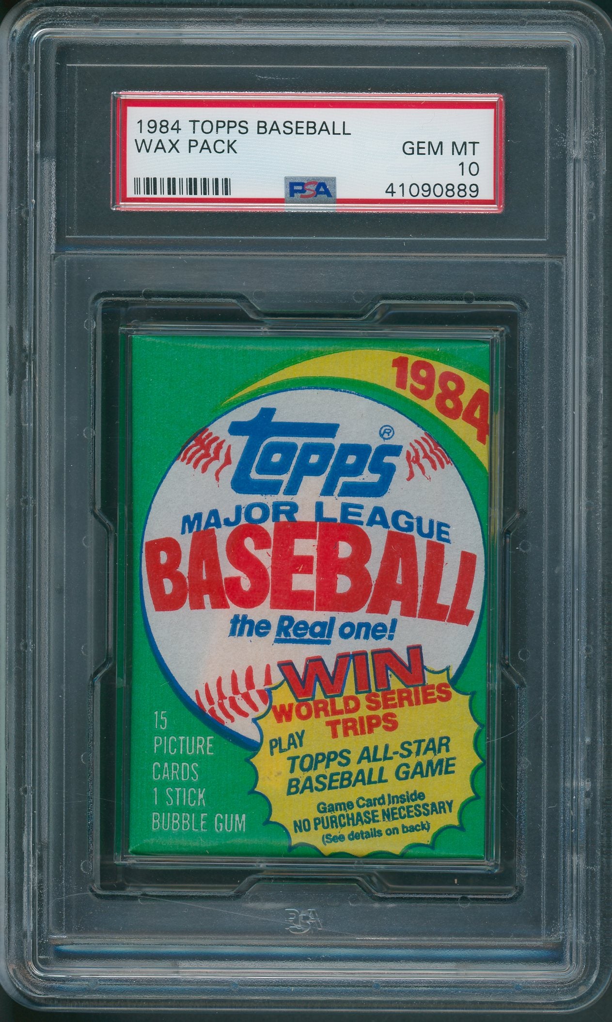 1984 Topps Baseball Unopened Wax Pack PSA 10