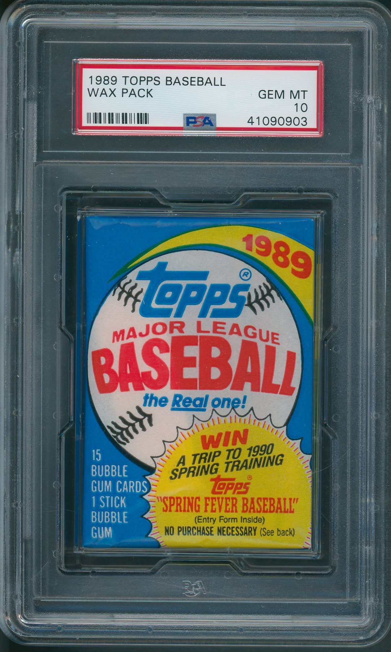 1989 Topps Baseball Unopened Wax Pack PSA 10