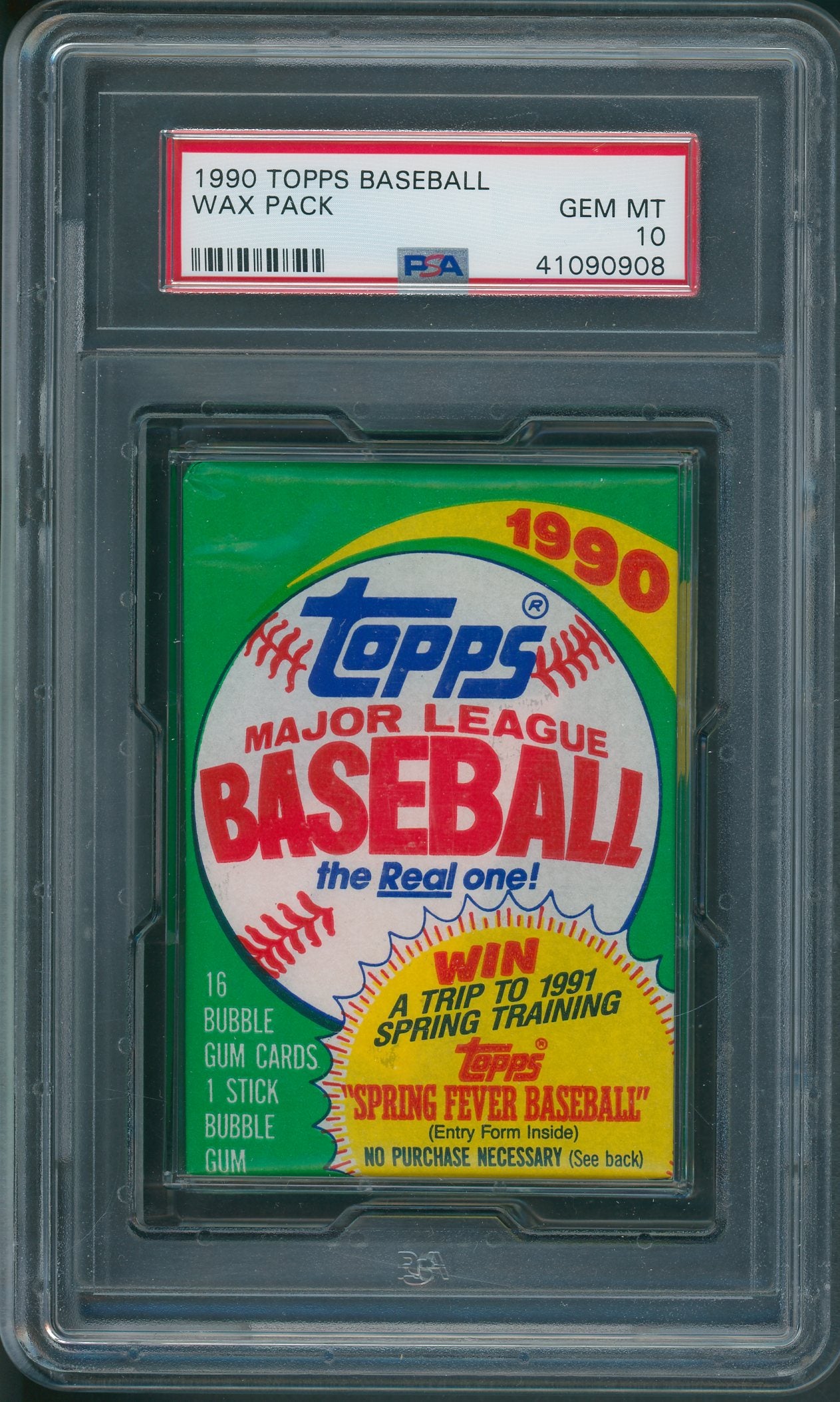 1990 Topps Baseball Unopened Wax Pack PSA 10