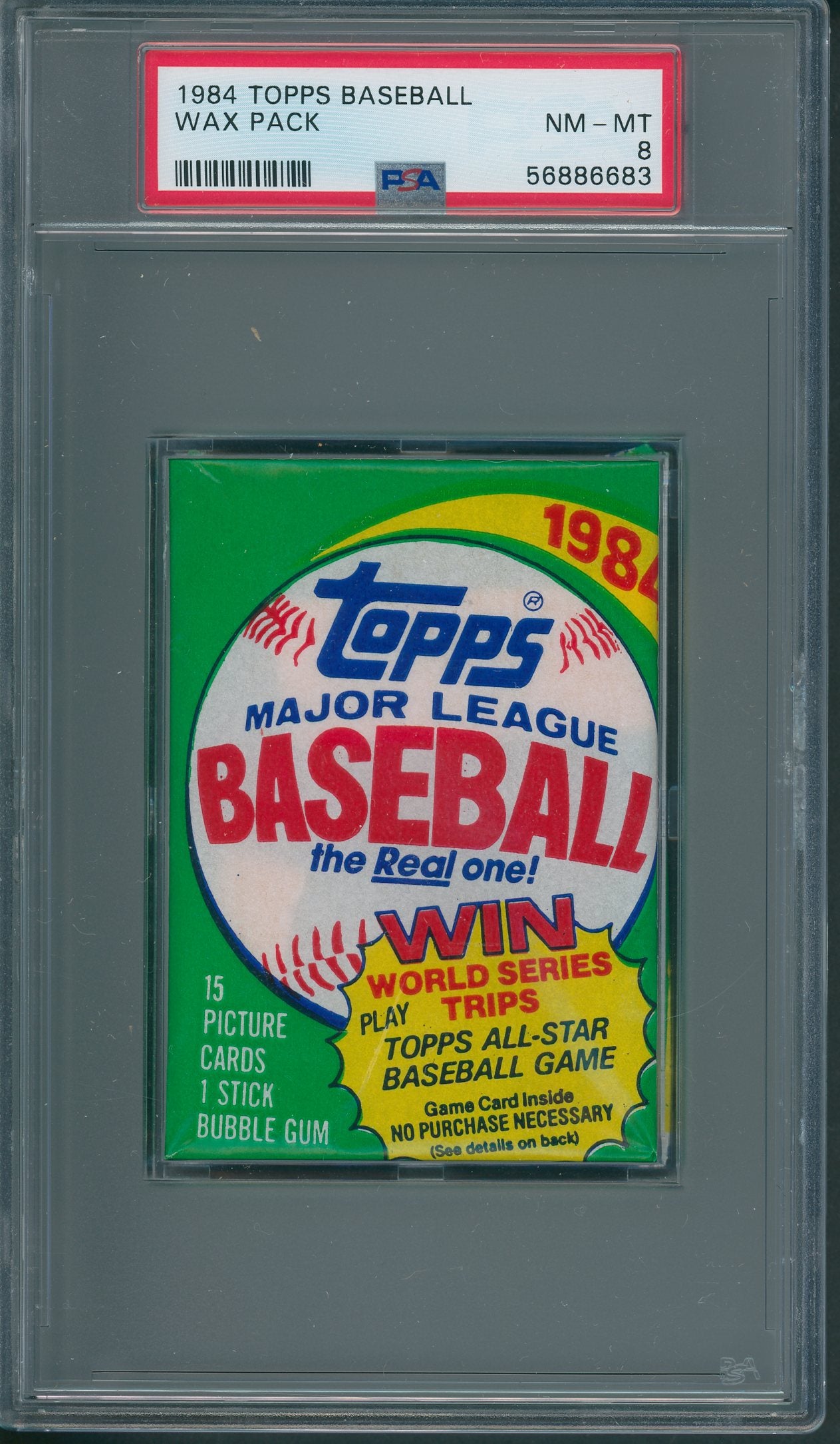 1984 Topps Baseball Unopened Wax Pack PSA 8