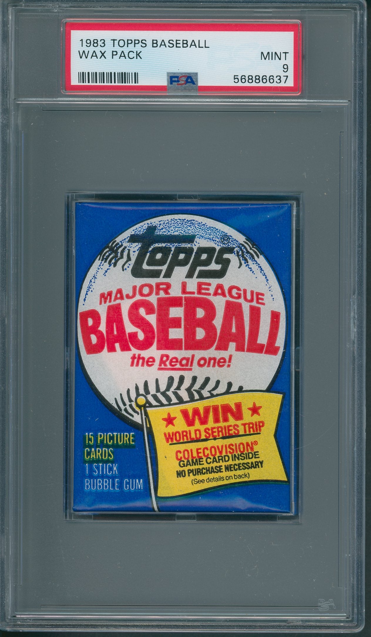 1983 Topps Baseball Unopened Wax Pack PSA 9