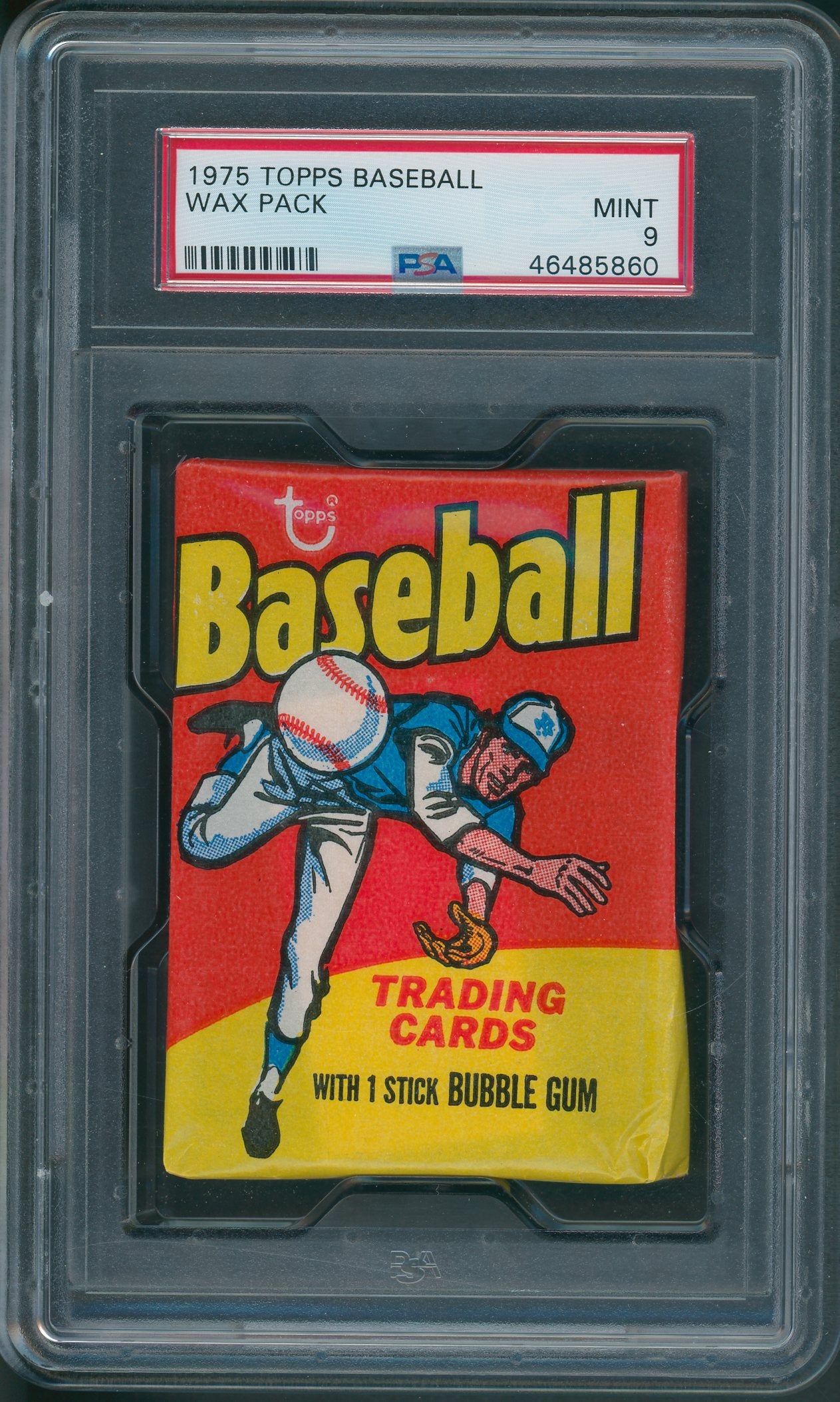 1975 Topps Baseball Unopened Wax Pack PSA 9