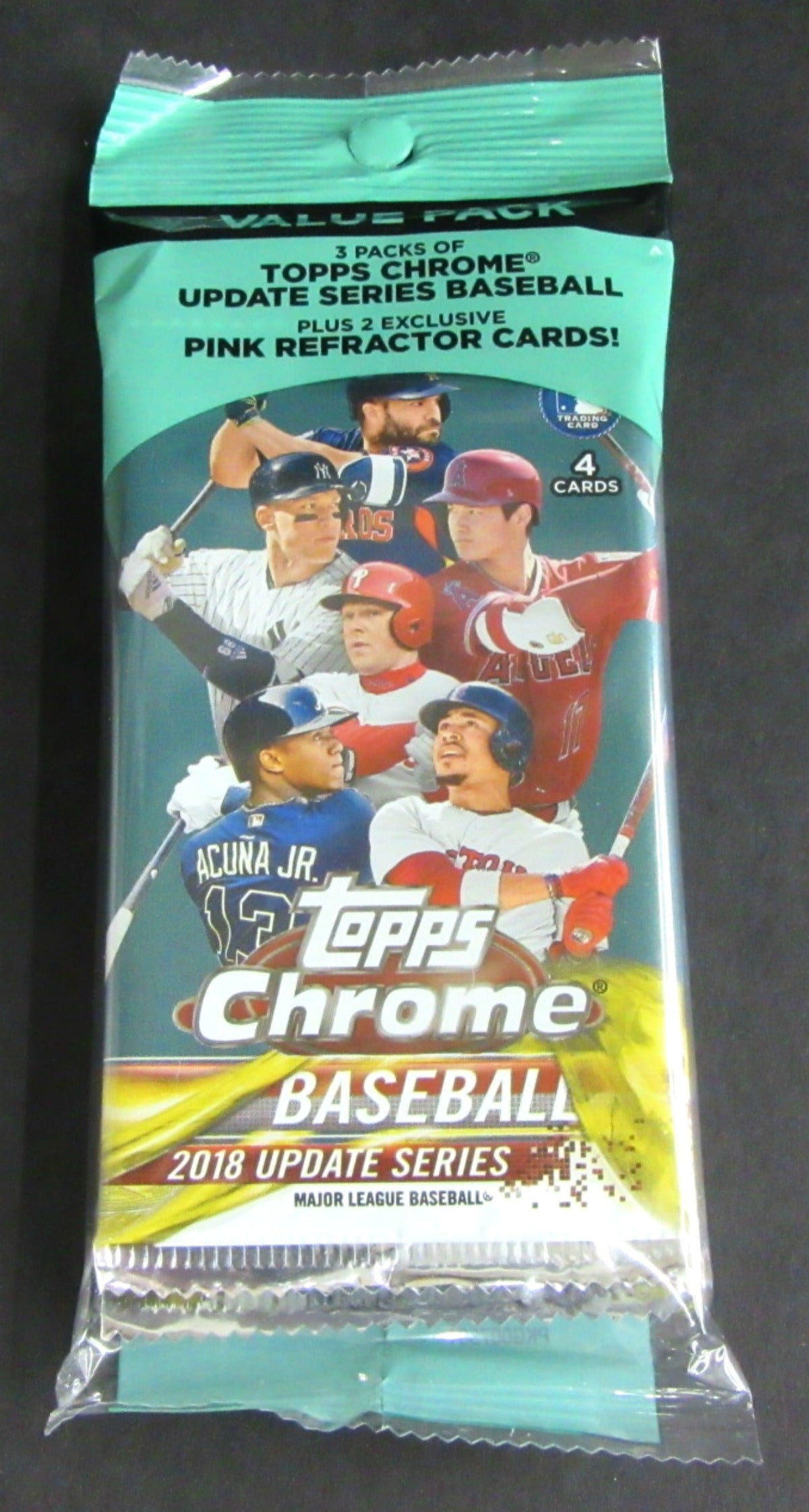 2018 Topps Chrome Baseball Unopened Update Series Value Pack (3/4 plus 2)