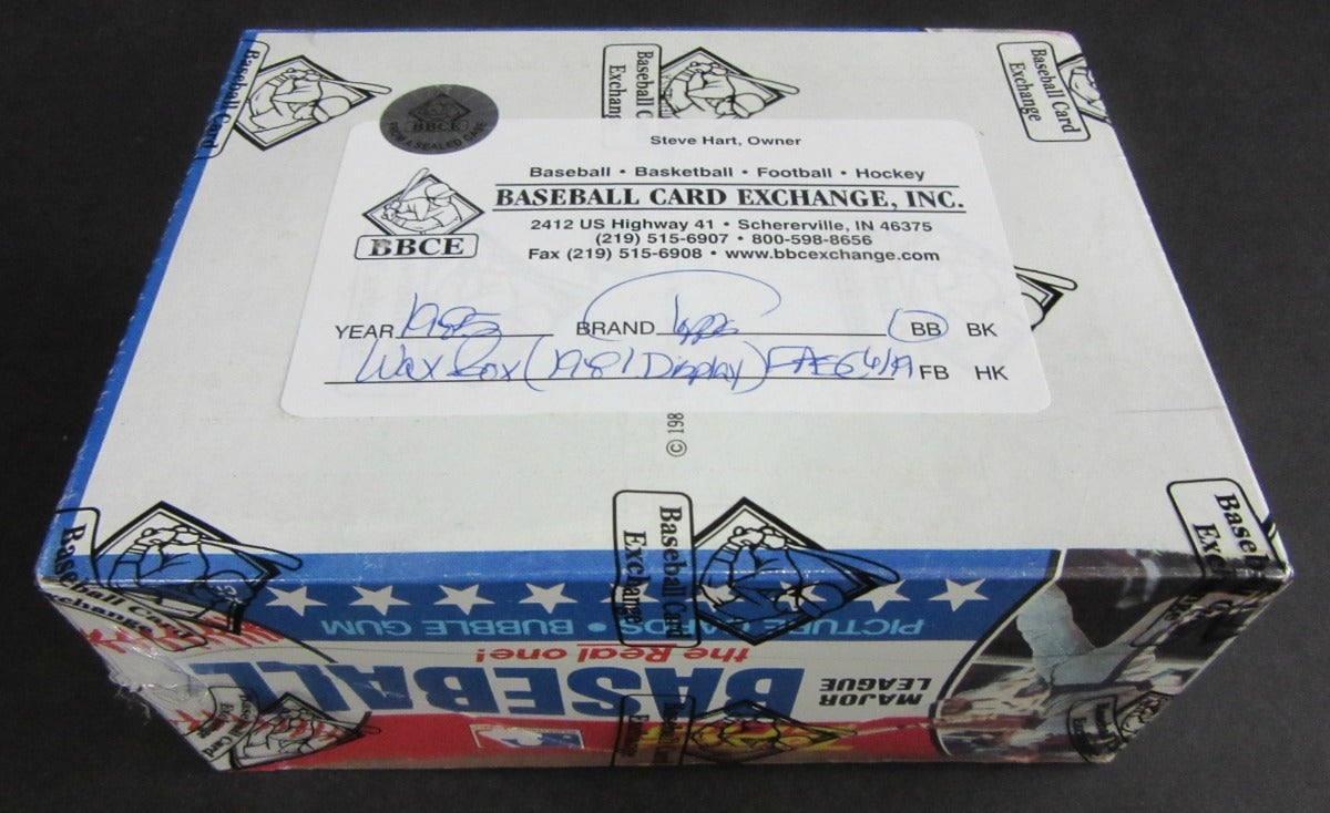 1985 Topps Baseball Wax Box (in 1981 Display) (FASC)