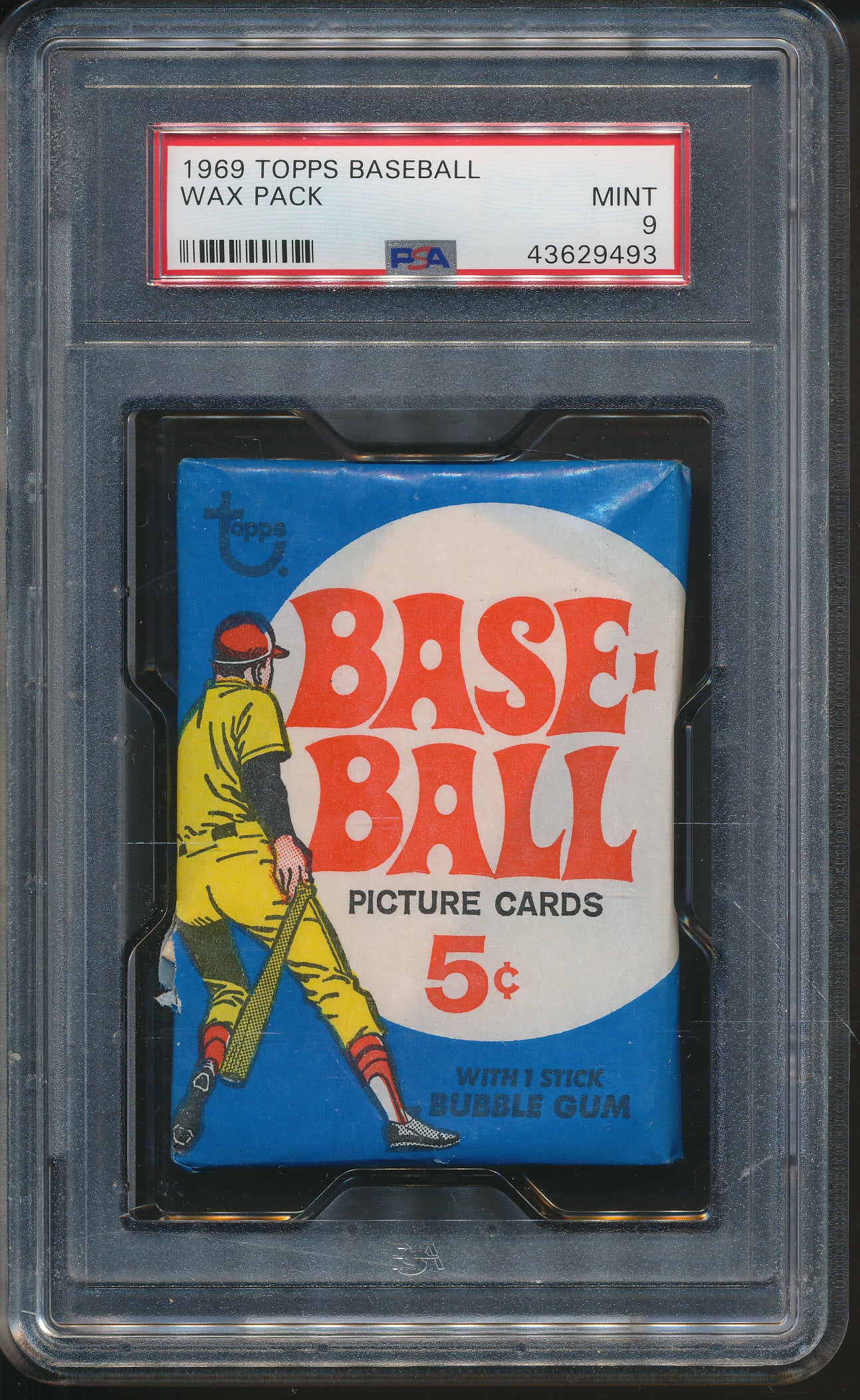 1969 Topps Baseball Unopened Wax Pack PSA 9 (Read)