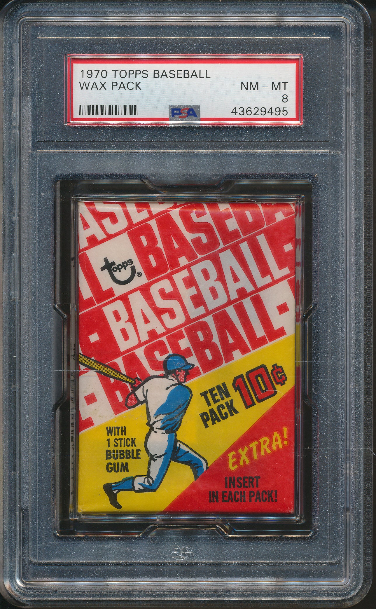 1970 Topps Baseball Unopened Wax Pack PSA 8