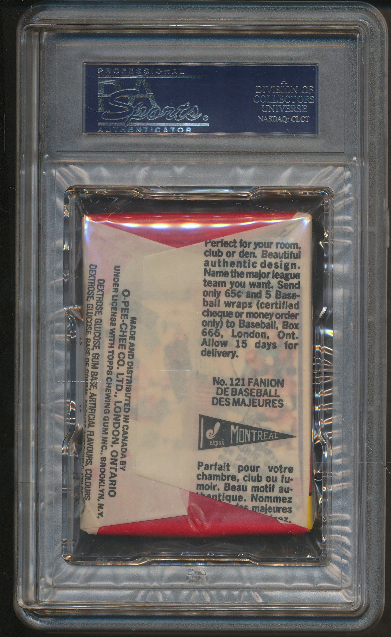 1978 OPC O-Pee-Chee Baseball Wax Pack PSA 9 w/ Munson Back