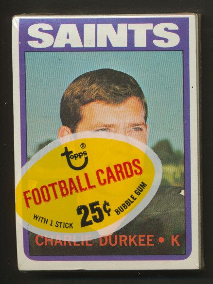 1972 Topps Football Unopened 1st Series Cello Pack