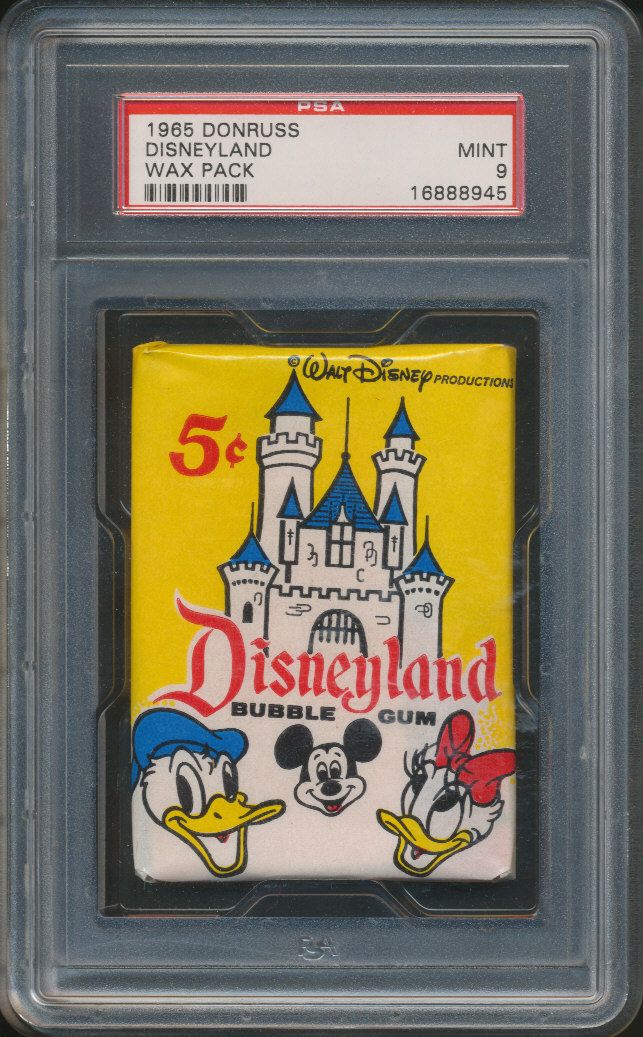 1965 Donruss Disneyland Unopened Wax Pack PSA 9