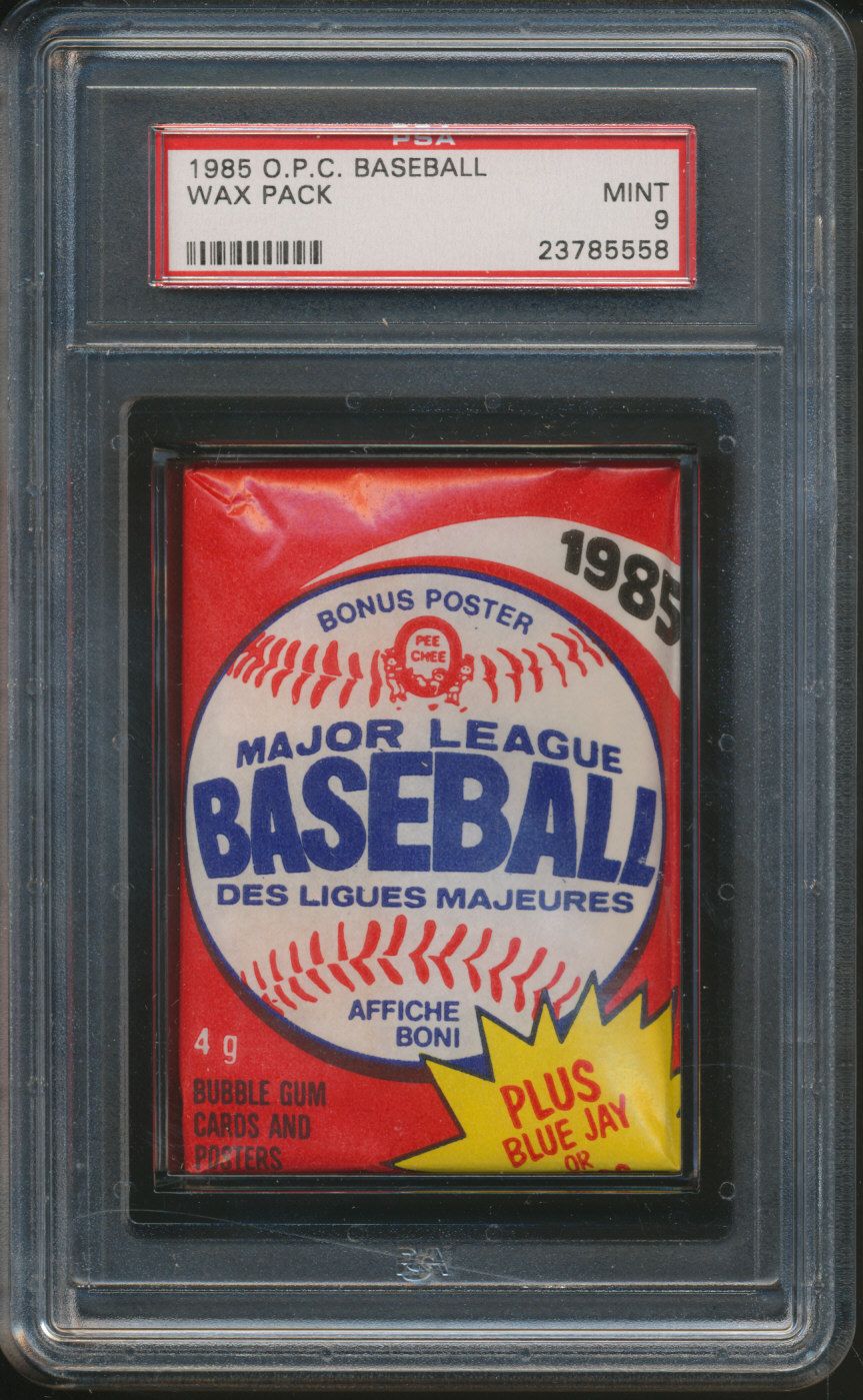 1985 OPC O-Pee-Chee Baseball Unopened Wax Pack PSA 9