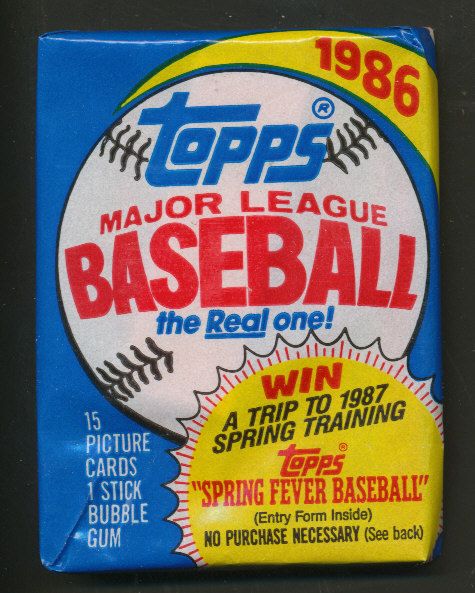1986 Topps Baseball Unopened Wax Pack